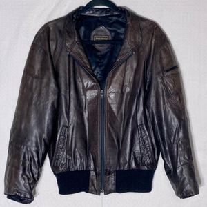 Vintage 90s Black Sheep Brown Leather Bomber M Dadcore Grandpacore Aviation